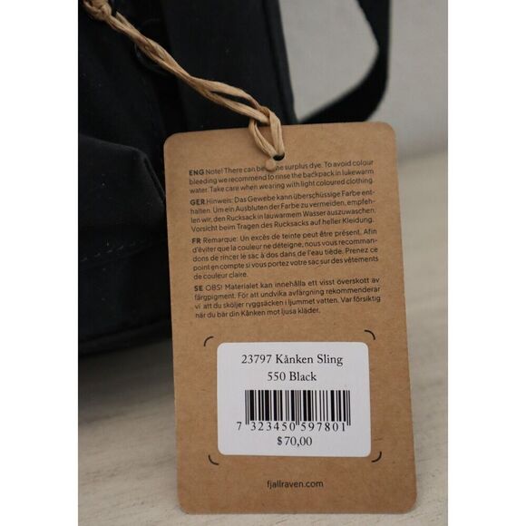 Fjallraven 23797-550 Unisex Black Kanken Mini Crossbody Sling Shoulder Bag - Picture 3 of 9